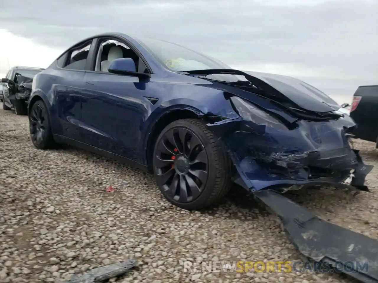 1 Photograph of a damaged car 5YJYGDEF1MF078314 TESLA MODEL Y 2021