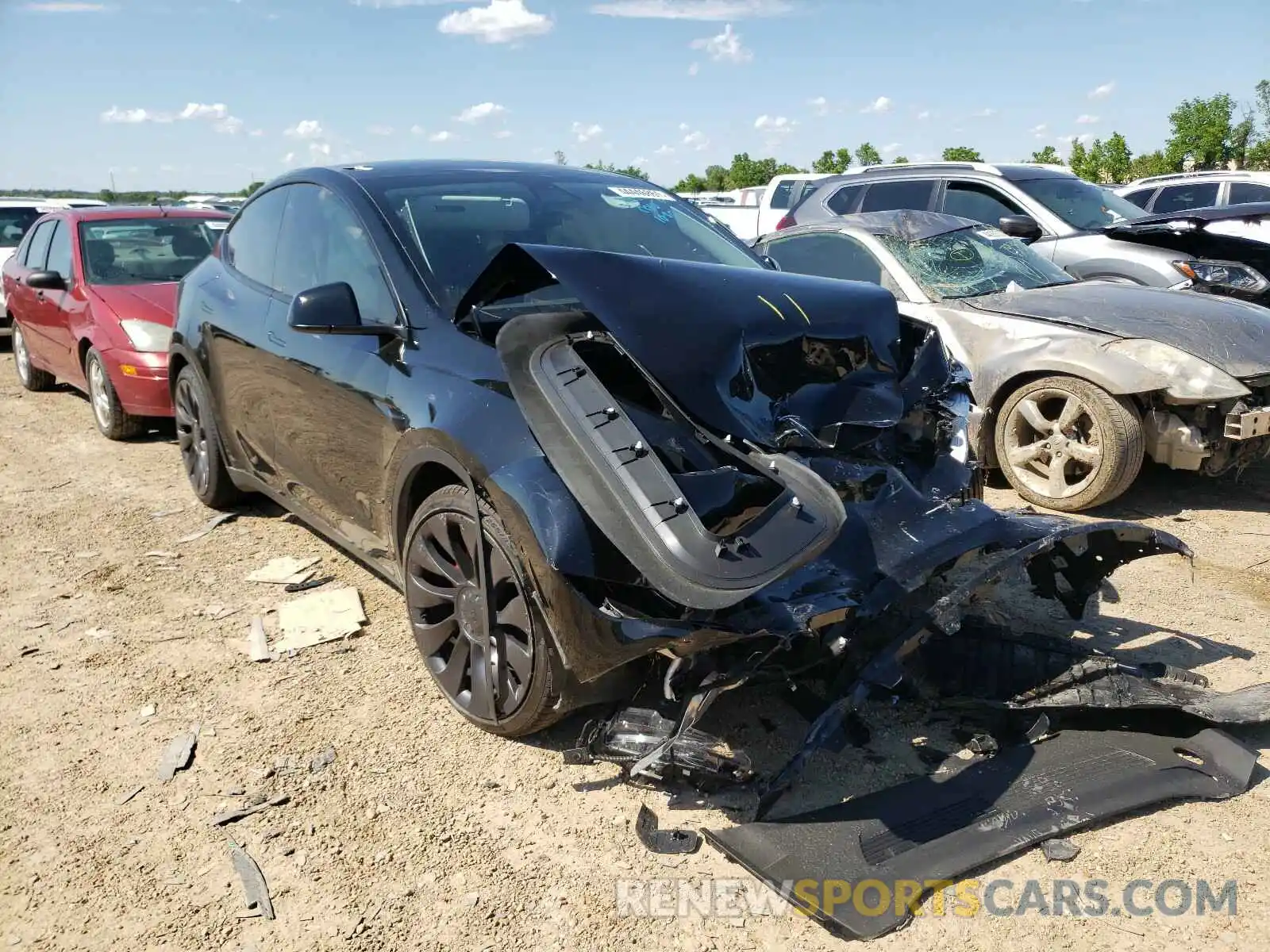 1 Photograph of a damaged car 5YJYGDEF1MF081813 TESLA MODEL Y 2021