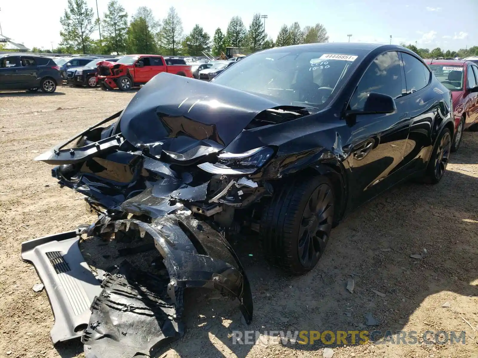 2 Photograph of a damaged car 5YJYGDEF1MF081813 TESLA MODEL Y 2021