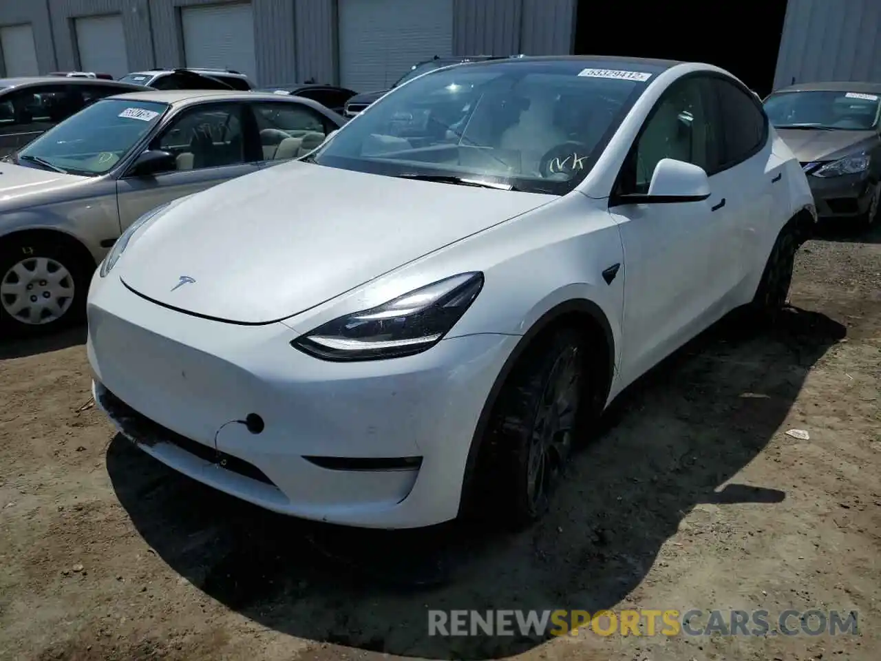 2 Photograph of a damaged car 5YJYGDEF1MF196962 TESLA MODEL Y 2021