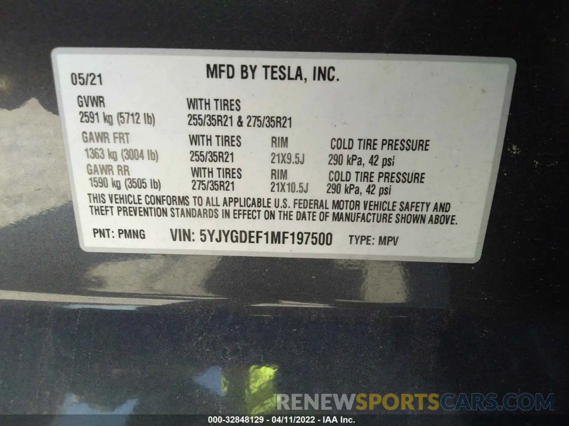 9 Photograph of a damaged car 5YJYGDEF1MF197500 TESLA MODEL Y 2021