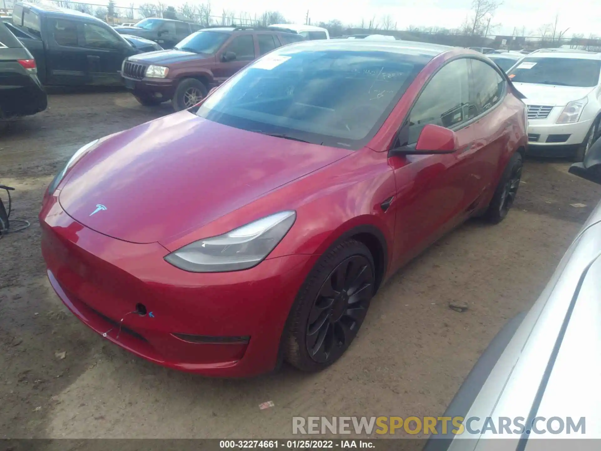 2 Photograph of a damaged car 5YJYGDEF1MF197528 TESLA MODEL Y 2021