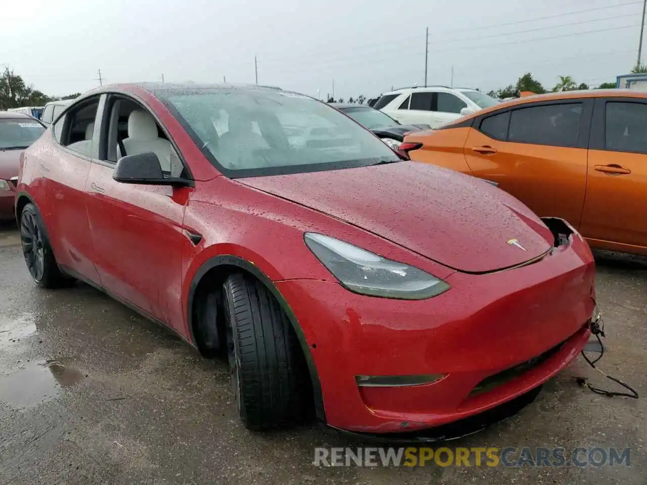 1 Photograph of a damaged car 5YJYGDEF1MF258196 TESLA MODEL Y 2021