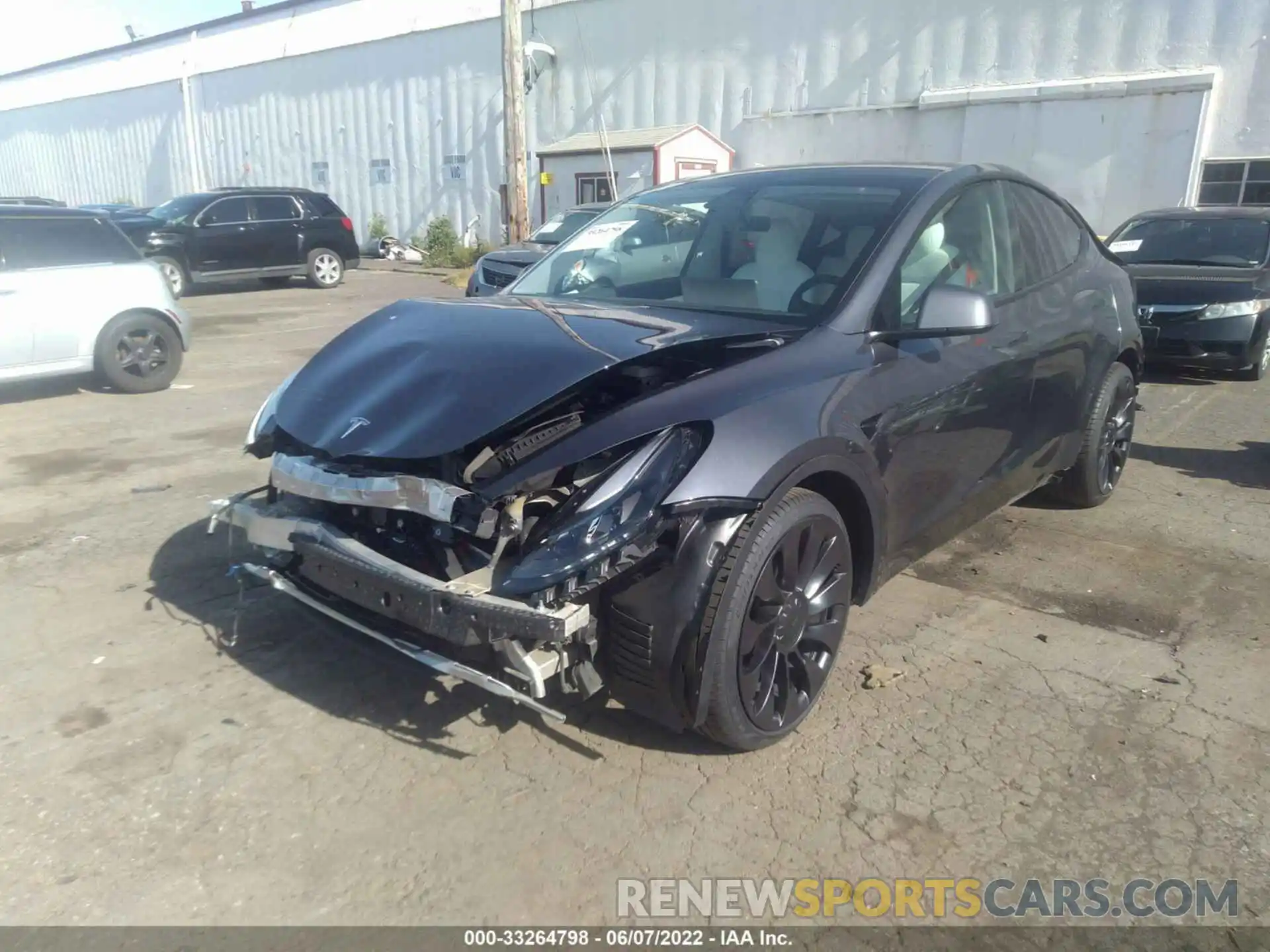 2 Photograph of a damaged car 5YJYGDEF1MF268615 TESLA MODEL Y 2021