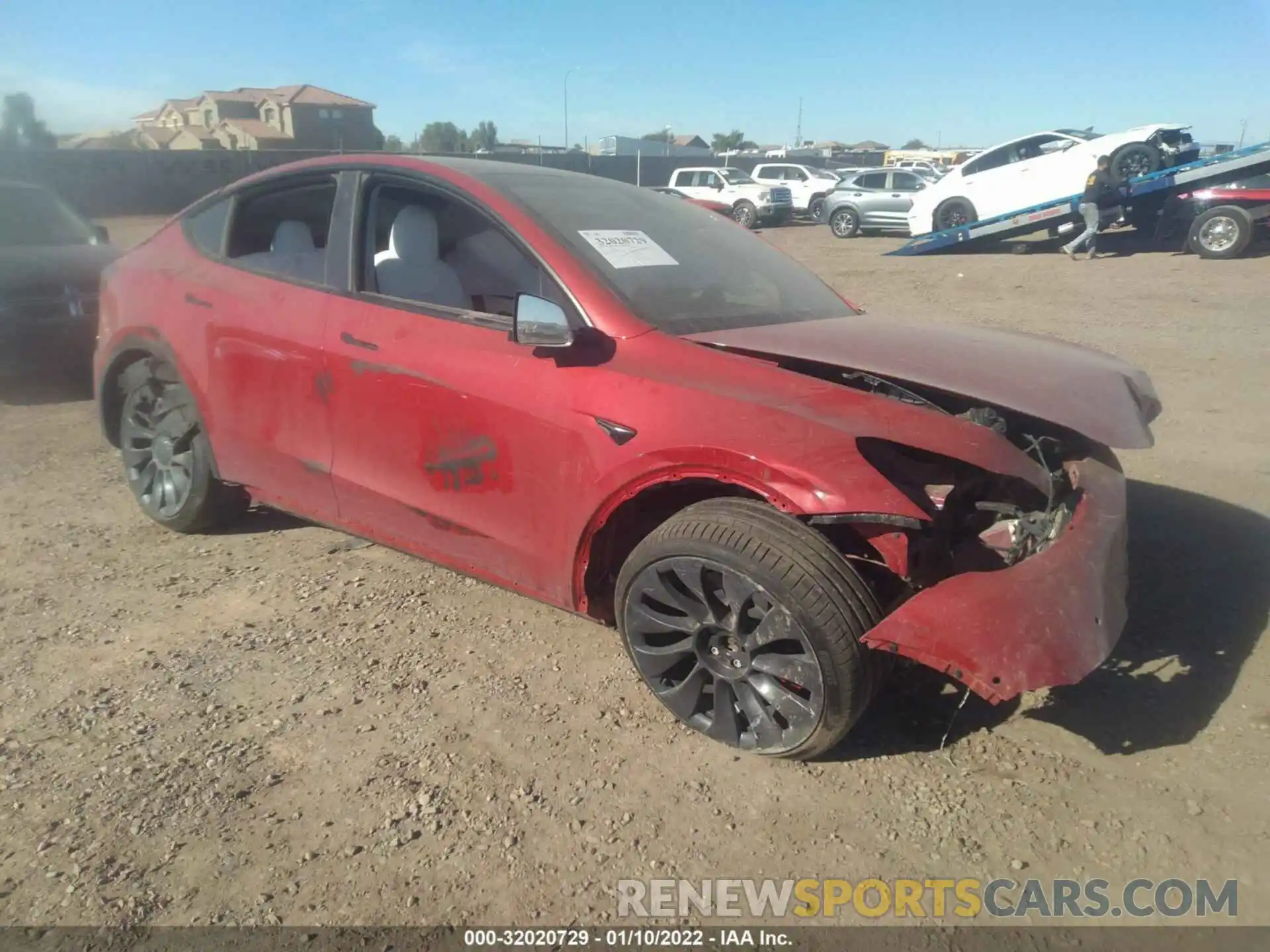 1 Photograph of a damaged car 5YJYGDEF1MF303959 TESLA MODEL Y 2021