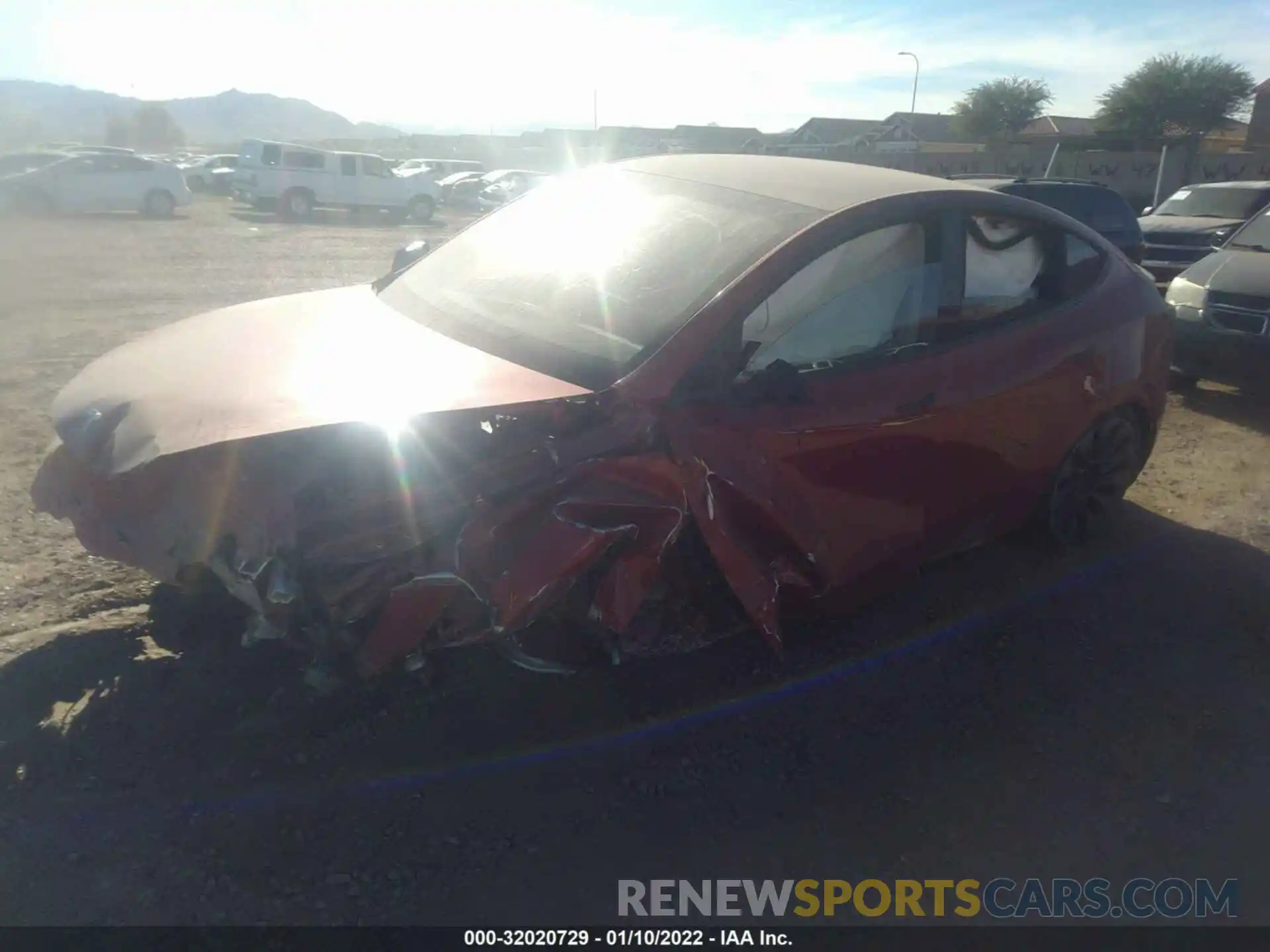 2 Photograph of a damaged car 5YJYGDEF1MF303959 TESLA MODEL Y 2021