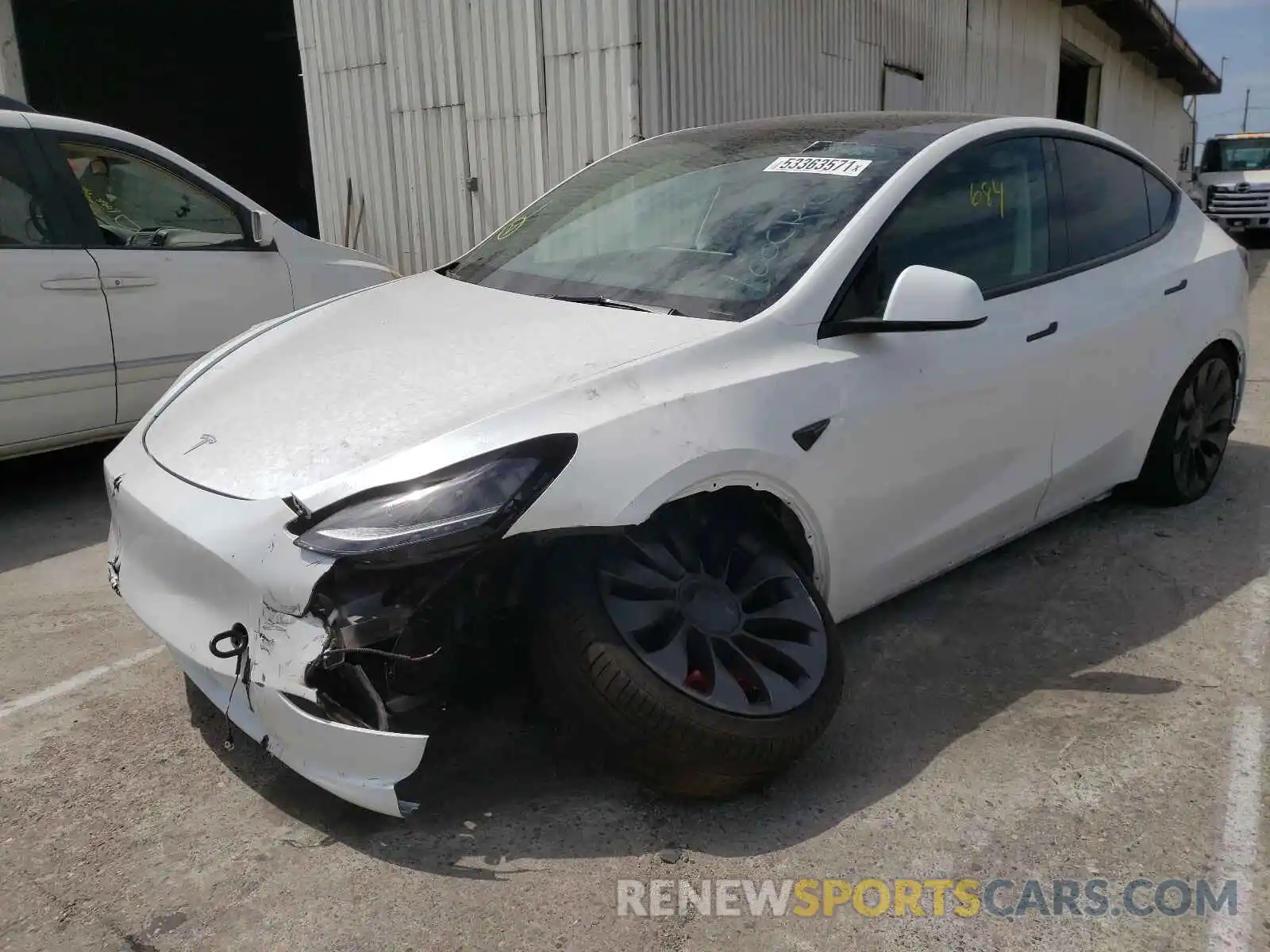 2 Photograph of a damaged car 5YJYGDEF2MF216538 TESLA MODEL Y 2021