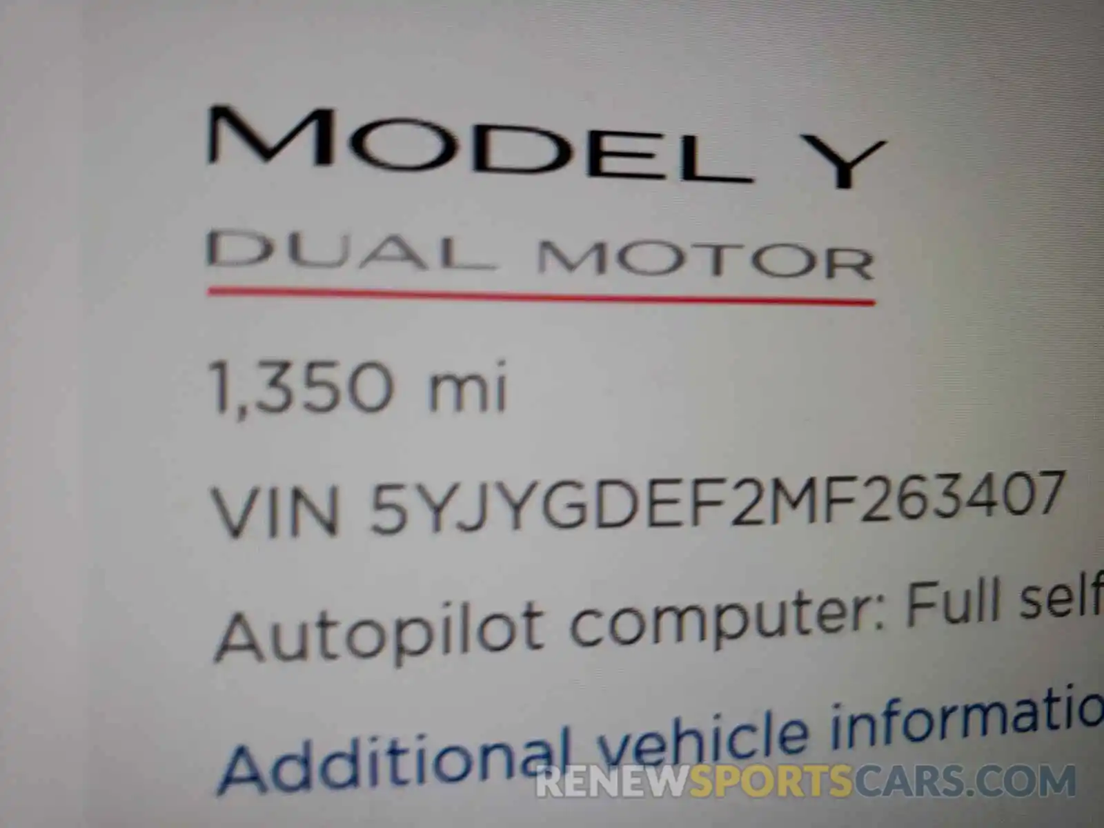 8 Photograph of a damaged car 5YJYGDEF2MF263407 TESLA MODEL Y 2021