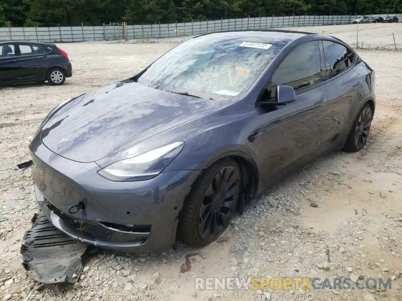 2 Photograph of a damaged car 5YJYGDEF3MF133720 TESLA MODEL Y 2021