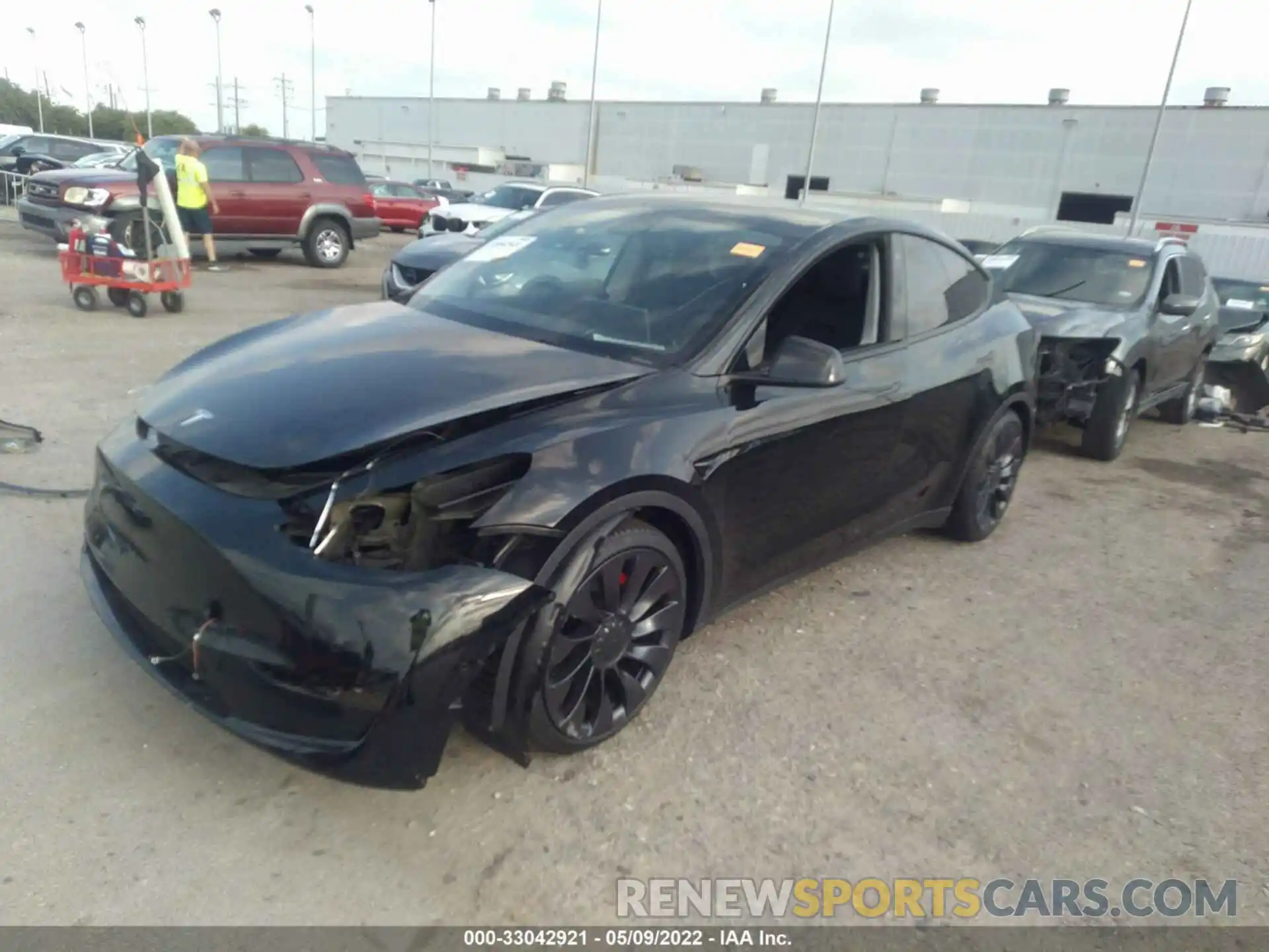 2 Photograph of a damaged car 5YJYGDEF3MF258796 TESLA MODEL Y 2021