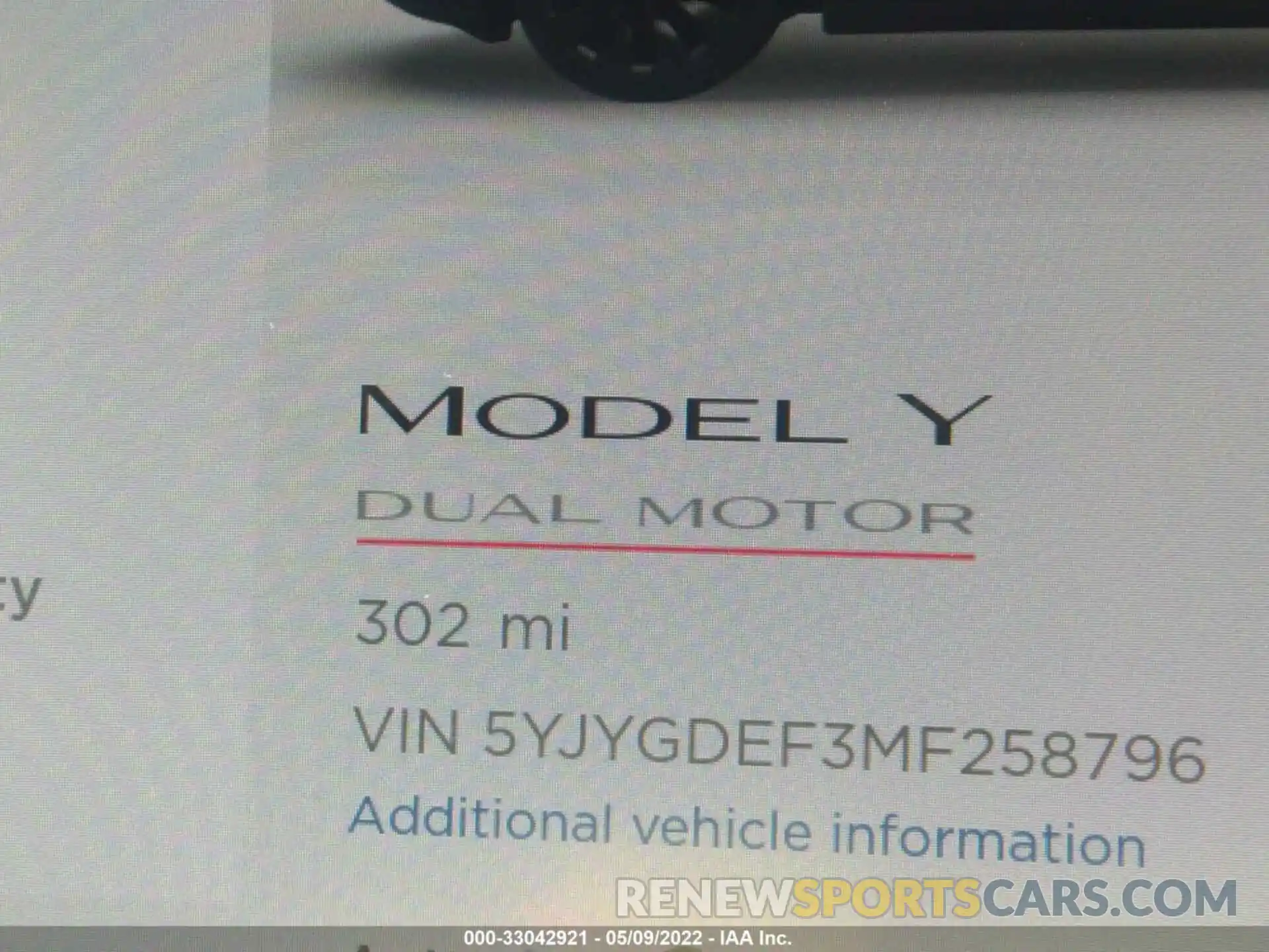 7 Фотография поврежденного автомобиля 5YJYGDEF3MF258796 TESLA MODEL Y 2021