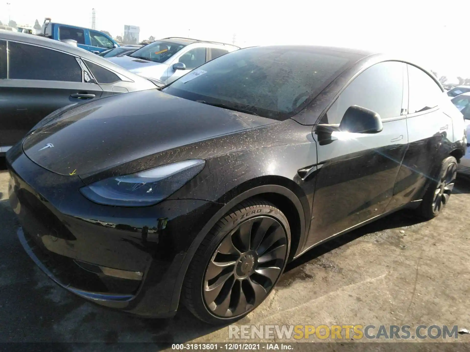 2 Photograph of a damaged car 5YJYGDEF3MF267739 TESLA MODEL Y 2021