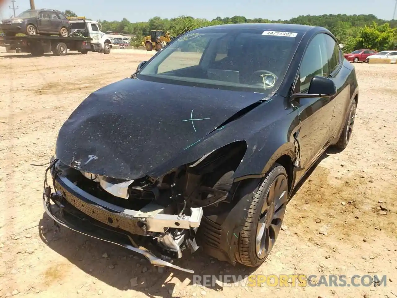 2 Photograph of a damaged car 5YJYGDEF3MF299283 TESLA MODEL Y 2021