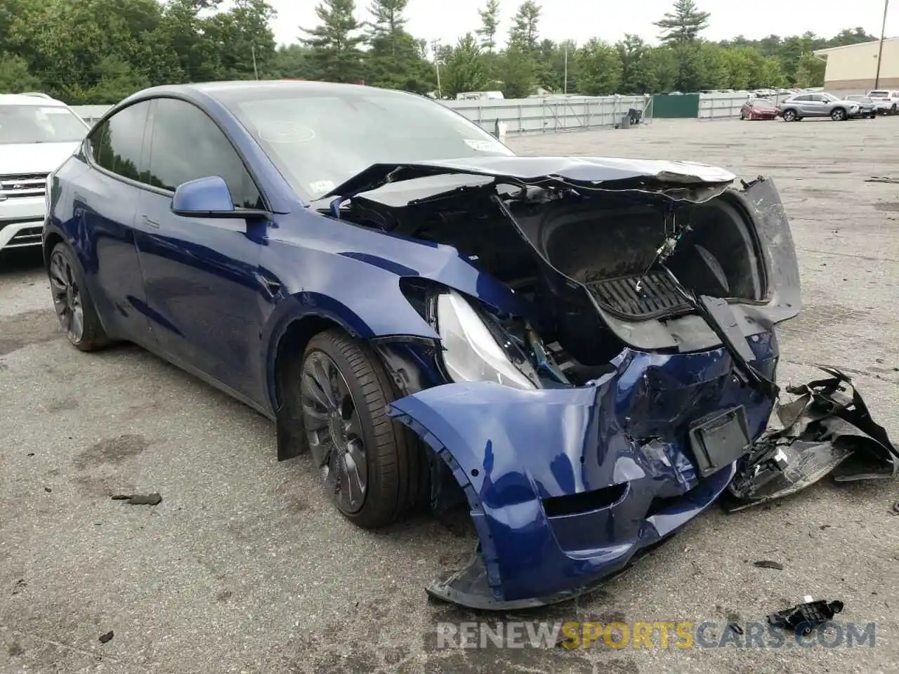 1 Photograph of a damaged car 5YJYGDEF3MF299848 TESLA MODEL Y 2021