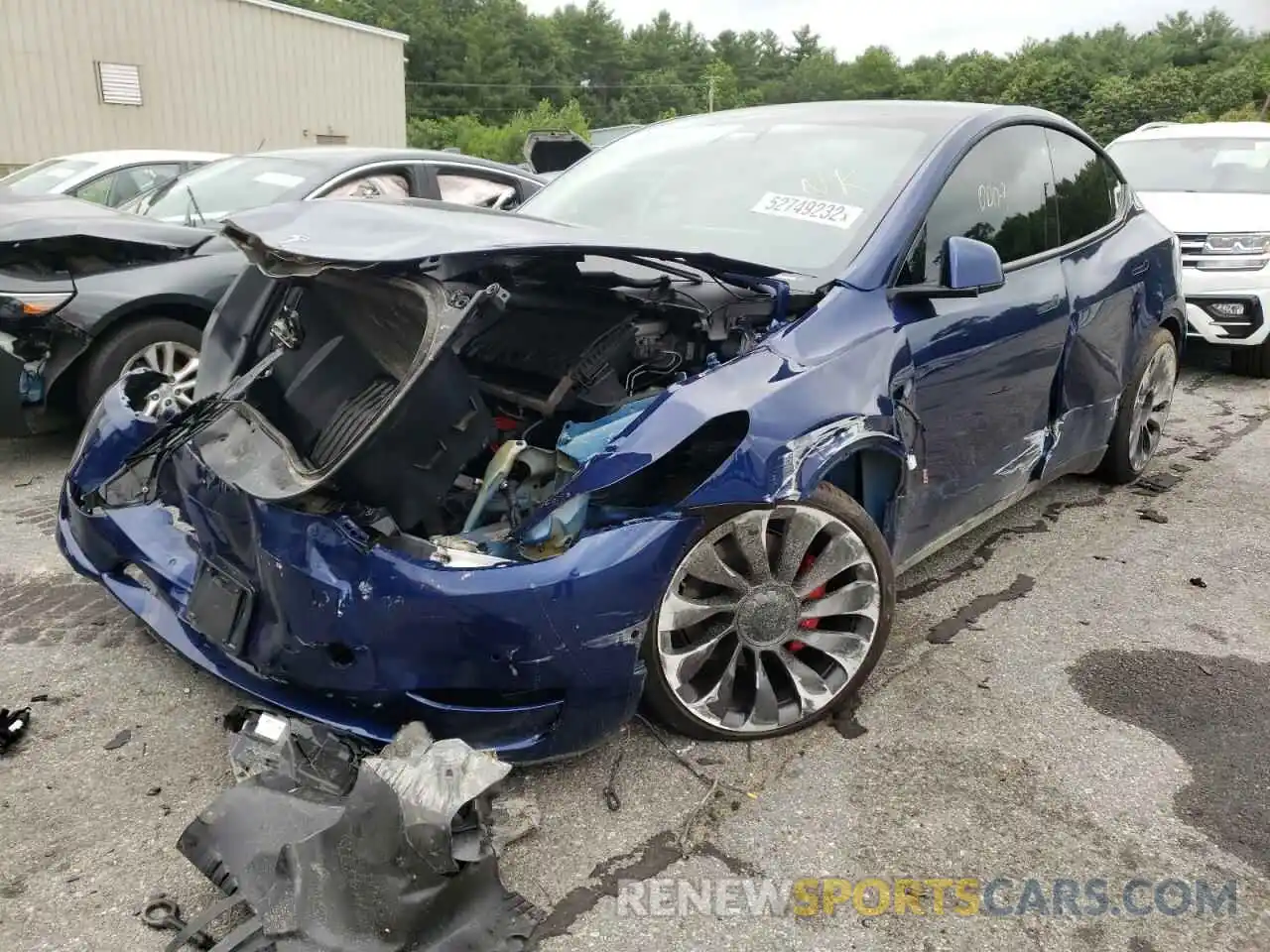 2 Photograph of a damaged car 5YJYGDEF3MF299848 TESLA MODEL Y 2021