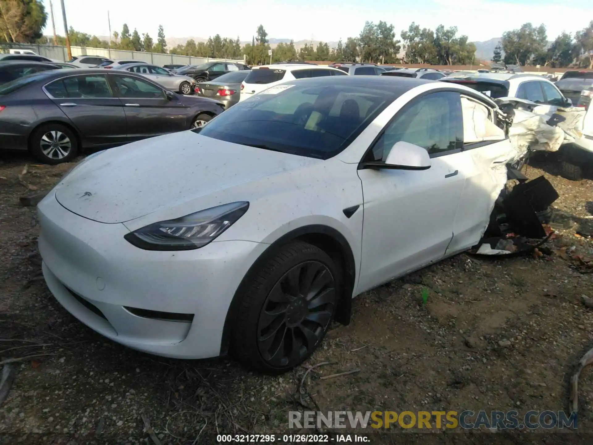 2 Фотография поврежденного автомобиля 5YJYGDEF4MF092238 TESLA MODEL Y 2021