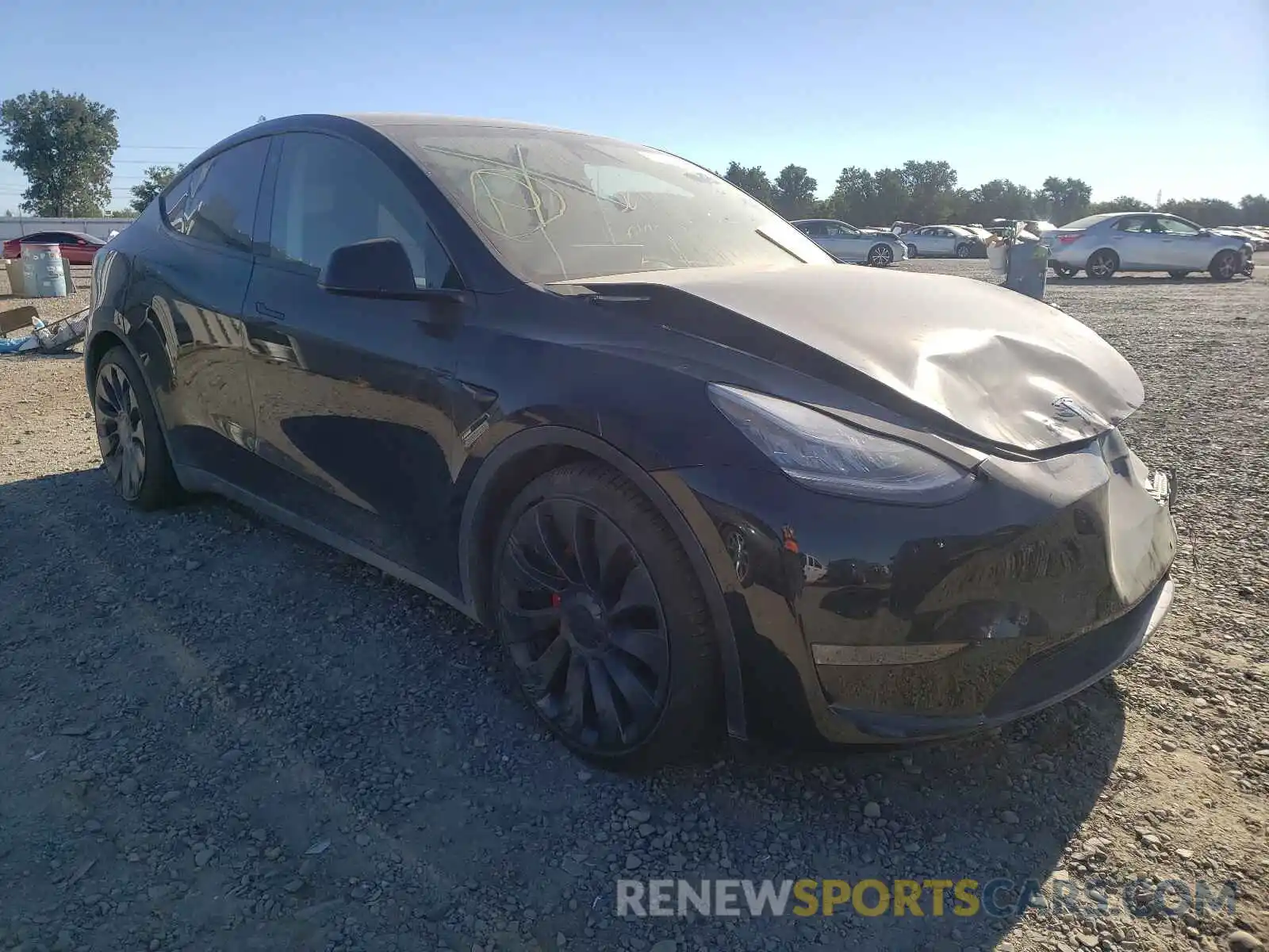 1 Photograph of a damaged car 5YJYGDEF4MF098783 TESLA MODEL Y 2021