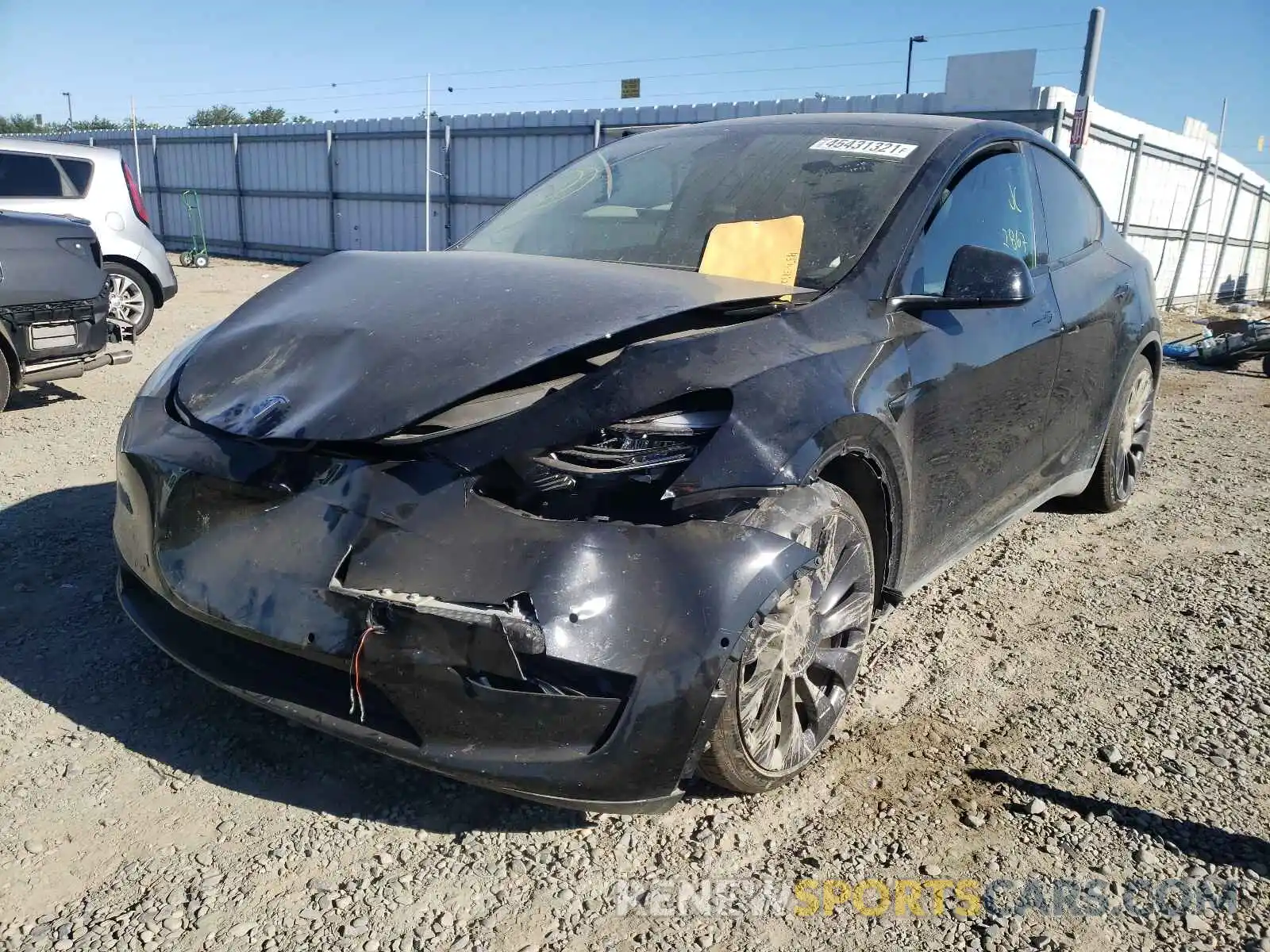 2 Photograph of a damaged car 5YJYGDEF4MF098783 TESLA MODEL Y 2021