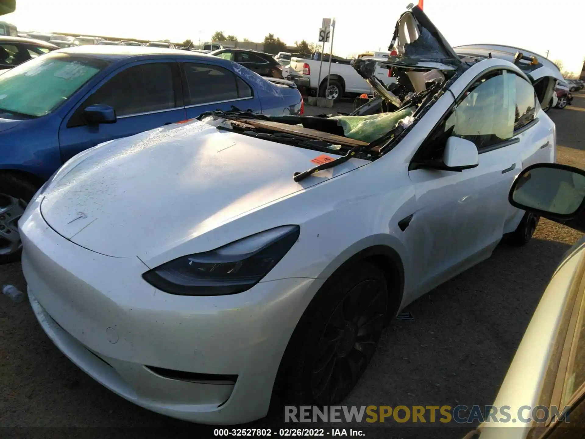 2 Photograph of a damaged car 5YJYGDEF4MF157668 TESLA MODEL Y 2021