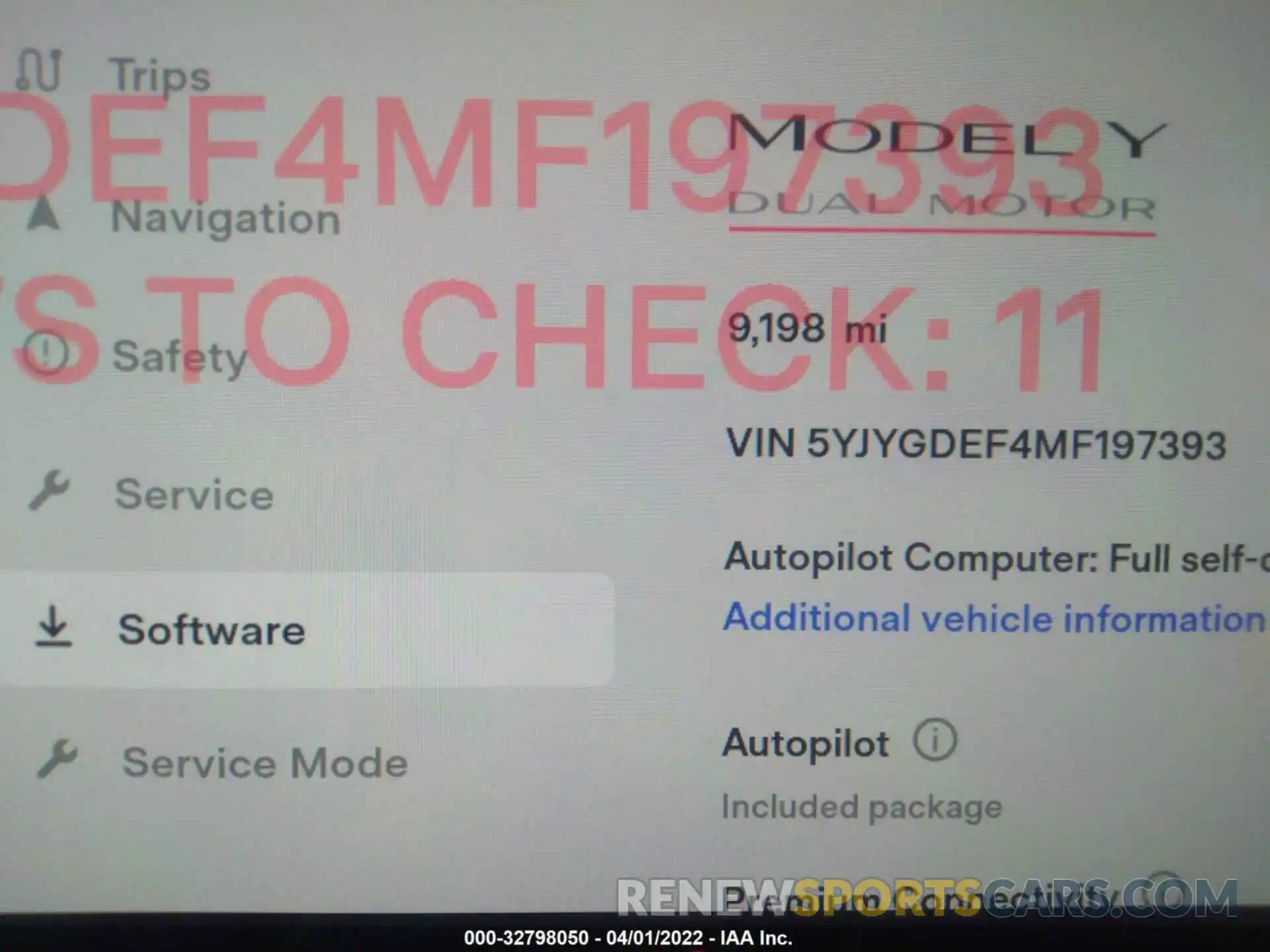 7 Фотография поврежденного автомобиля 5YJYGDEF4MF197393 TESLA MODEL Y 2021