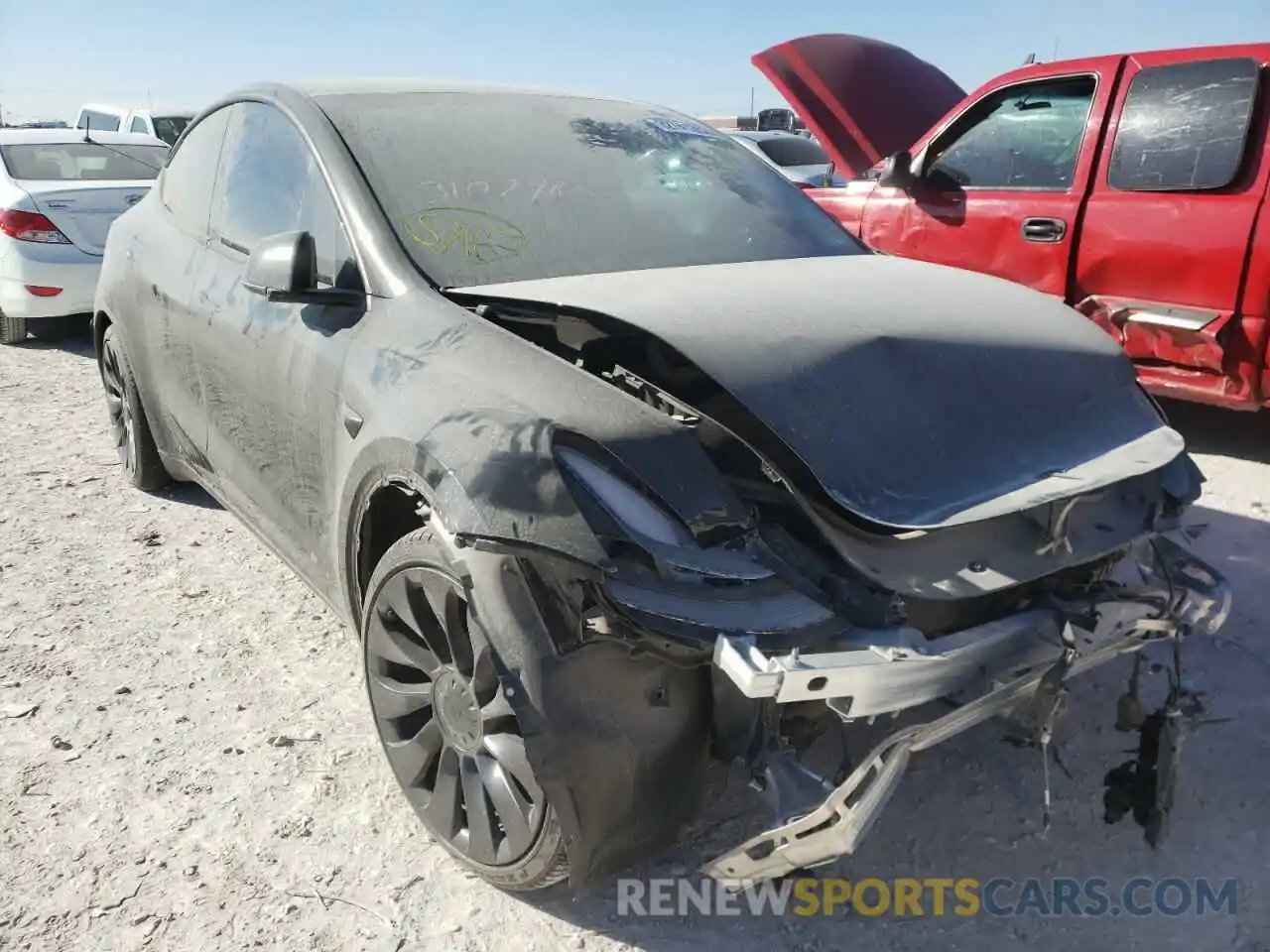 1 Photograph of a damaged car 5YJYGDEF4MF209476 TESLA MODEL Y 2021