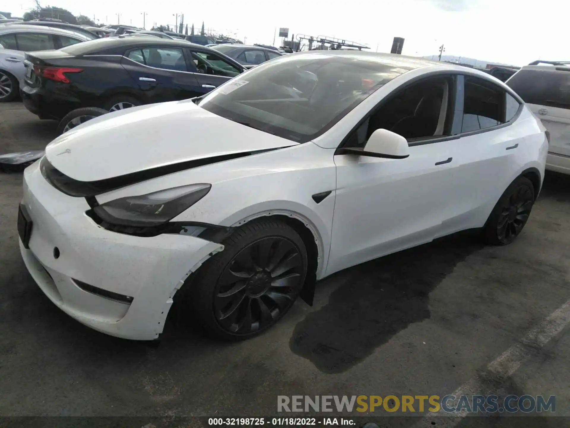 2 Photograph of a damaged car 5YJYGDEF4MF250769 TESLA MODEL Y 2021