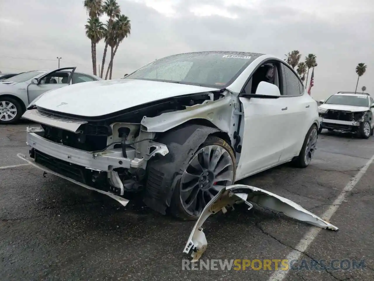 2 Photograph of a damaged car 5YJYGDEF4MF278118 TESLA MODEL Y 2021