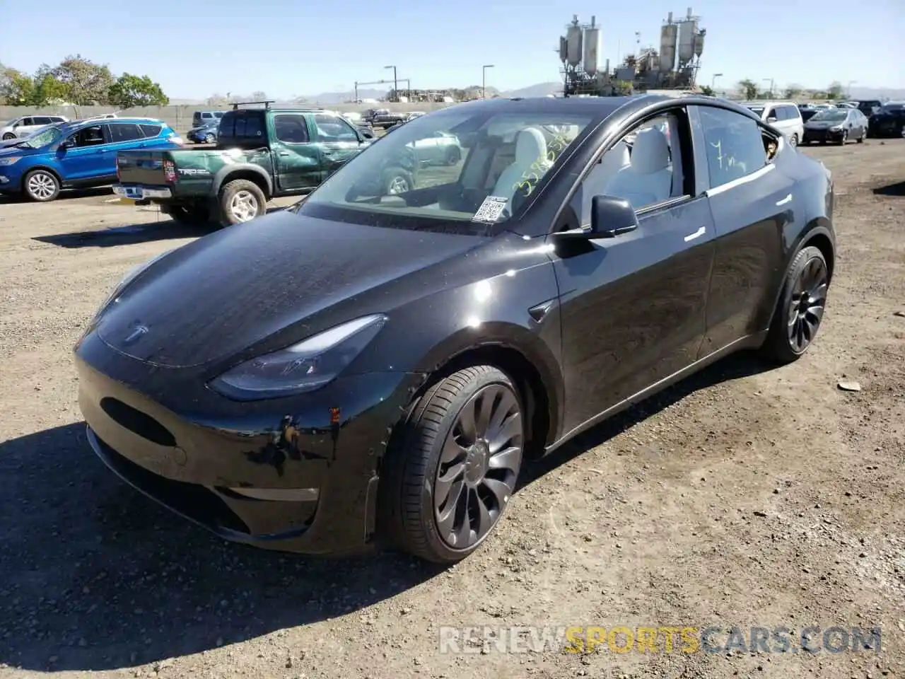 2 Photograph of a damaged car 5YJYGDEF4MF303924 TESLA MODEL Y 2021