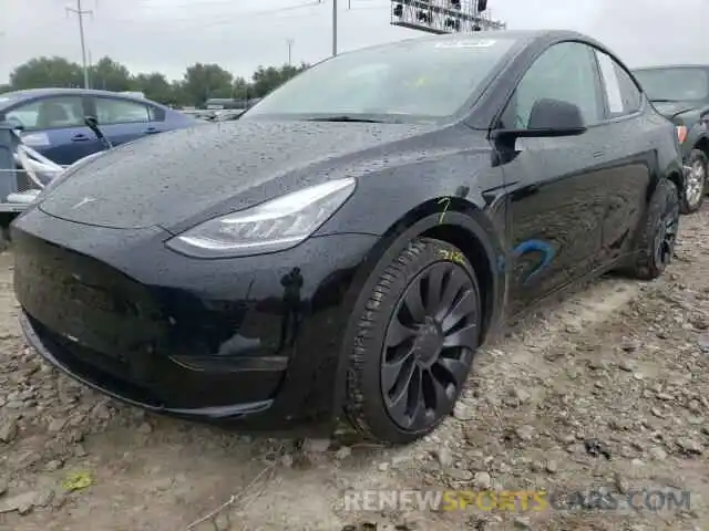 2 Photograph of a damaged car 5YJYGDEF5MF078364 TESLA MODEL Y 2021