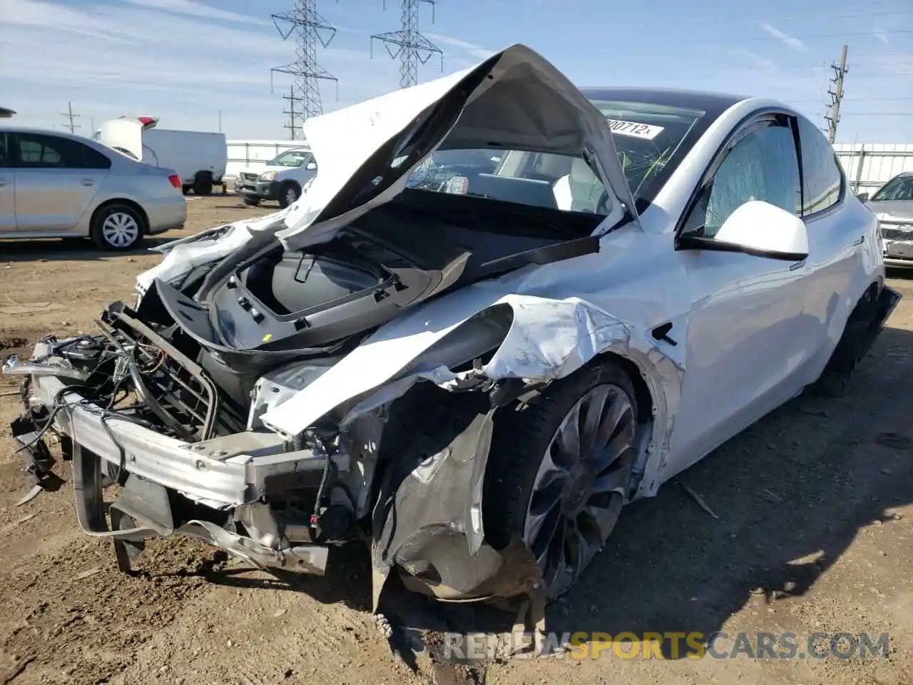 2 Фотография поврежденного автомобиля 5YJYGDEF5MF079109 TESLA MODEL Y 2021