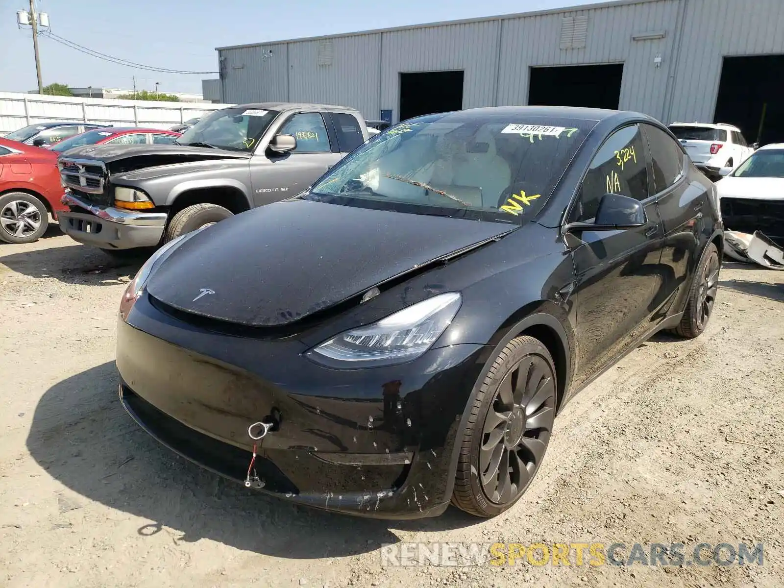 2 Photograph of a damaged car 5YJYGDEF5MF079174 TESLA MODEL Y 2021