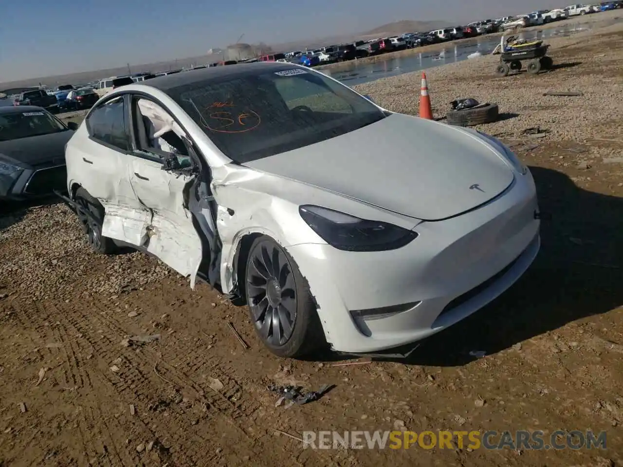 1 Фотография поврежденного автомобиля 5YJYGDEF5MF146730 TESLA MODEL Y 2021