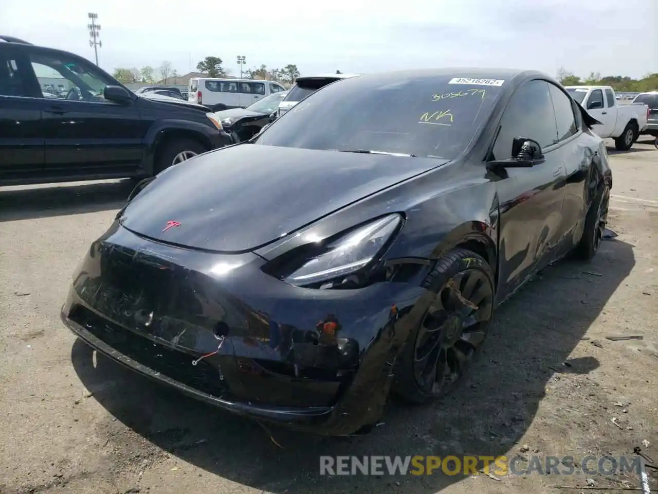 2 Фотография поврежденного автомобиля 5YJYGDEF5MF305679 TESLA MODEL Y 2021