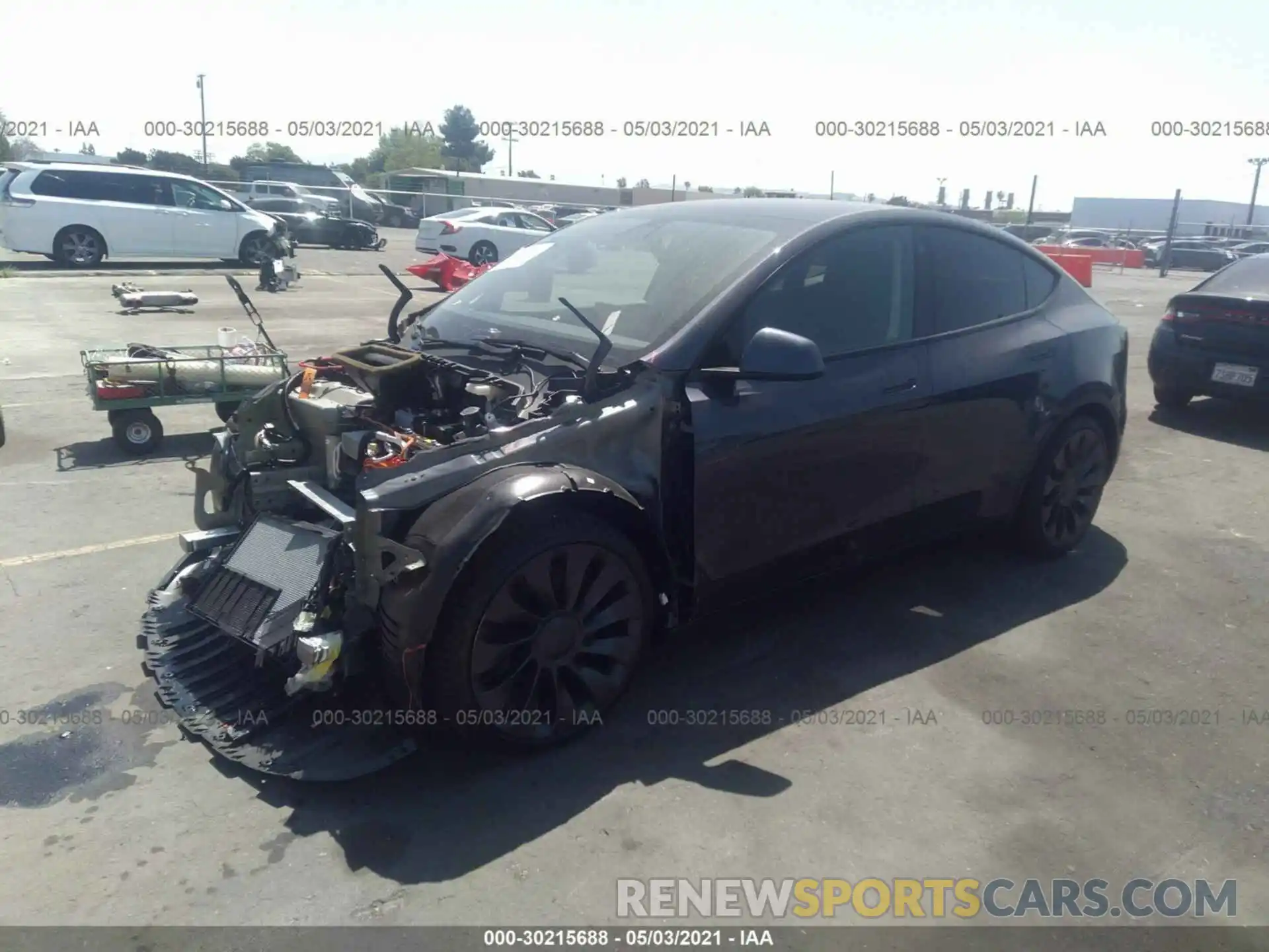 2 Фотография поврежденного автомобиля 5YJYGDEF6MF151354 TESLA MODEL Y 2021