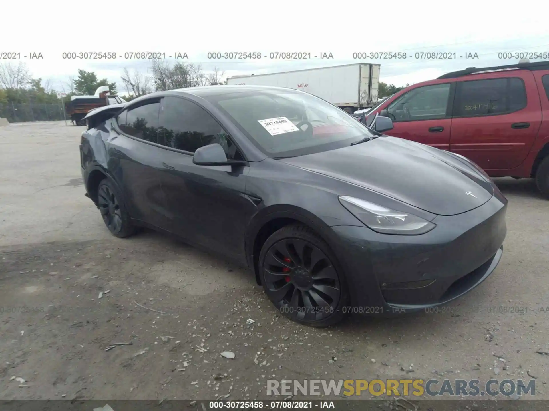 1 Photograph of a damaged car 5YJYGDEF6MF201556 TESLA MODEL Y 2021