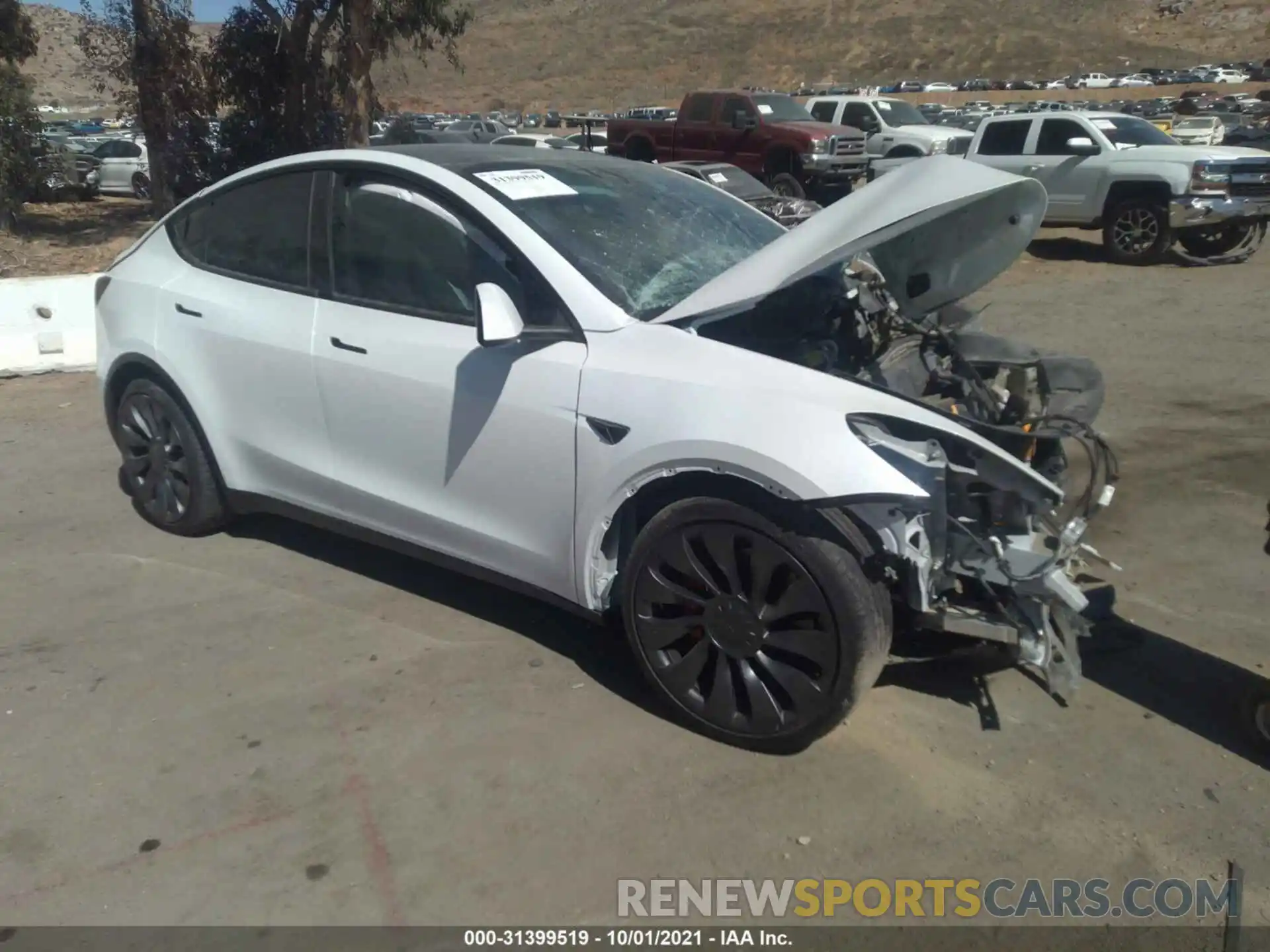 1 Photograph of a damaged car 5YJYGDEF6MF211682 TESLA MODEL Y 2021