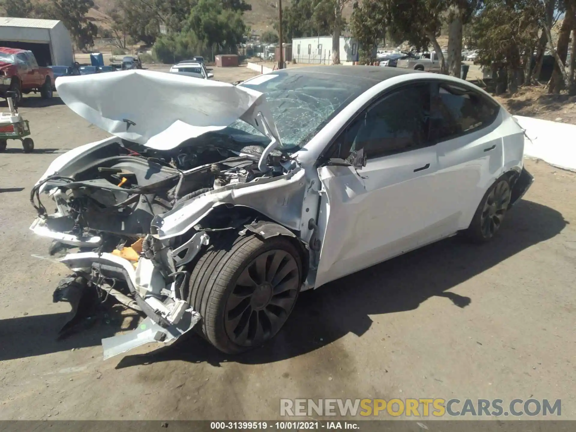 2 Photograph of a damaged car 5YJYGDEF6MF211682 TESLA MODEL Y 2021