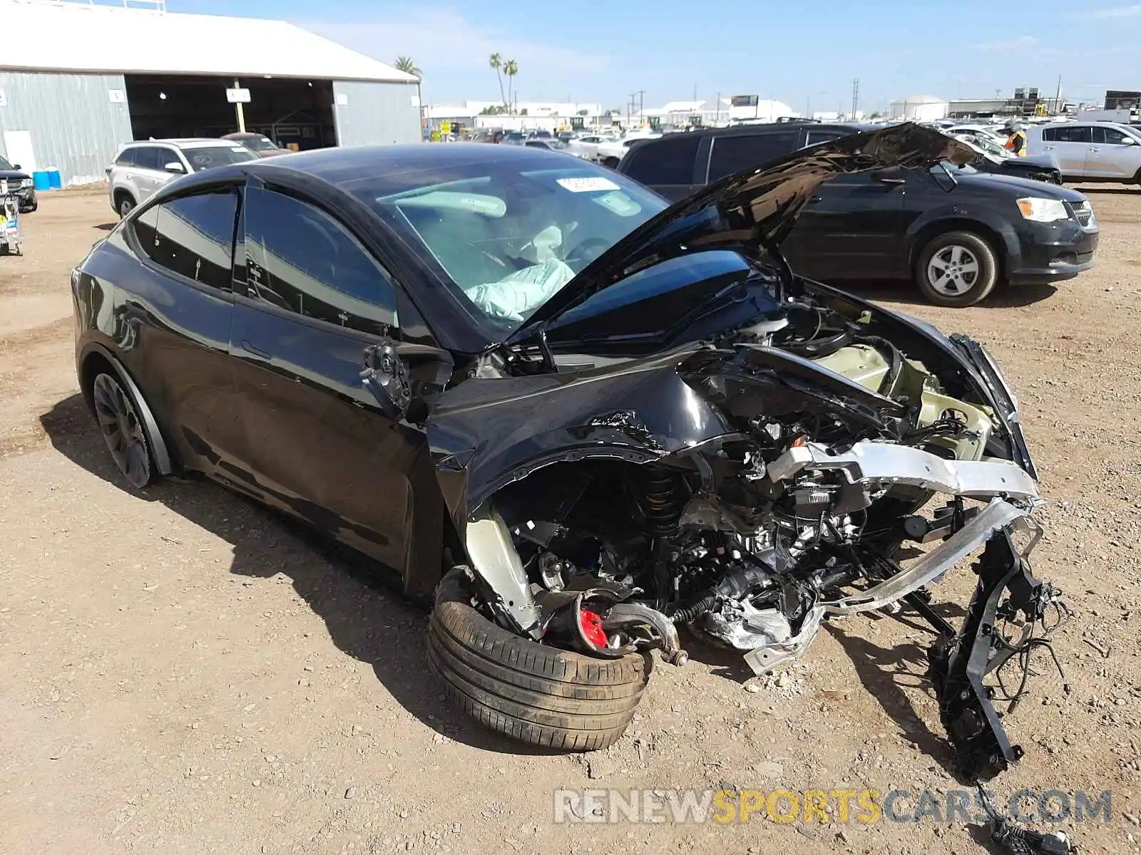 1 Photograph of a damaged car 5YJYGDEF6MF215571 TESLA MODEL Y 2021