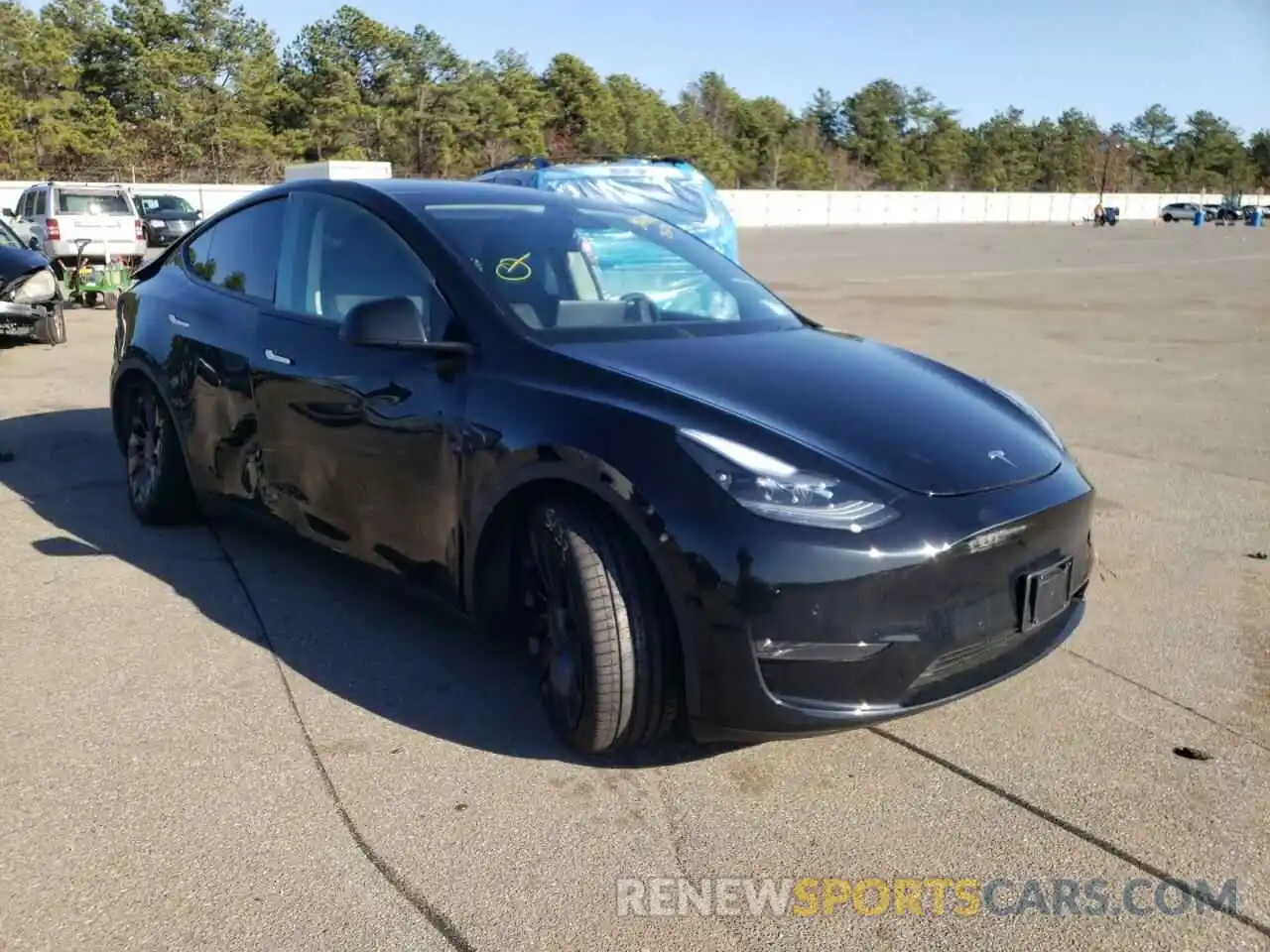 1 Photograph of a damaged car 5YJYGDEF6MF256248 TESLA MODEL Y 2021