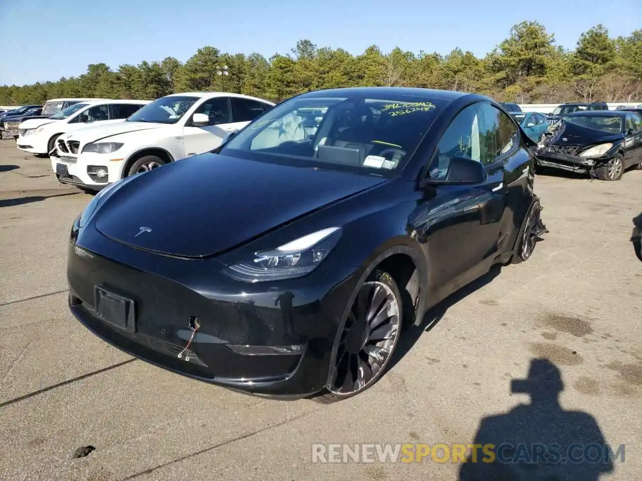 2 Photograph of a damaged car 5YJYGDEF6MF256248 TESLA MODEL Y 2021