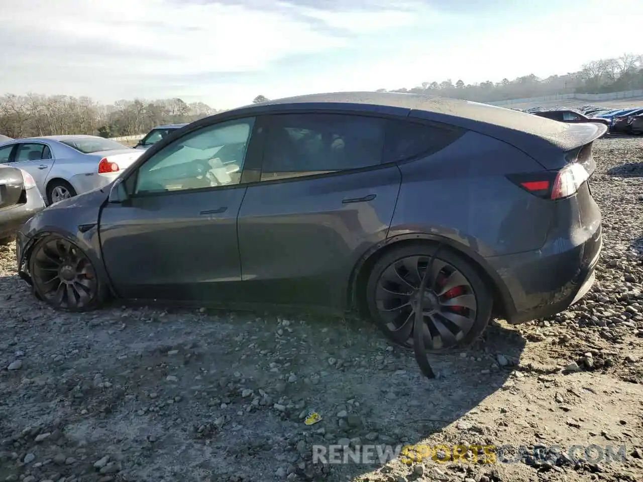 2 Photograph of a damaged car 5YJYGDEF6MF257786 TESLA MODEL Y 2021