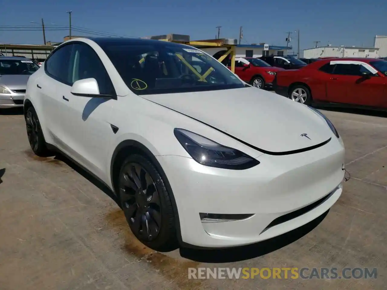 1 Photograph of a damaged car 5YJYGDEF6MF268447 TESLA MODEL Y 2021