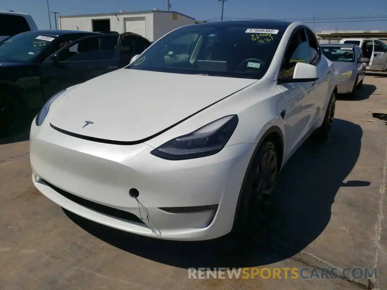 2 Photograph of a damaged car 5YJYGDEF6MF268447 TESLA MODEL Y 2021