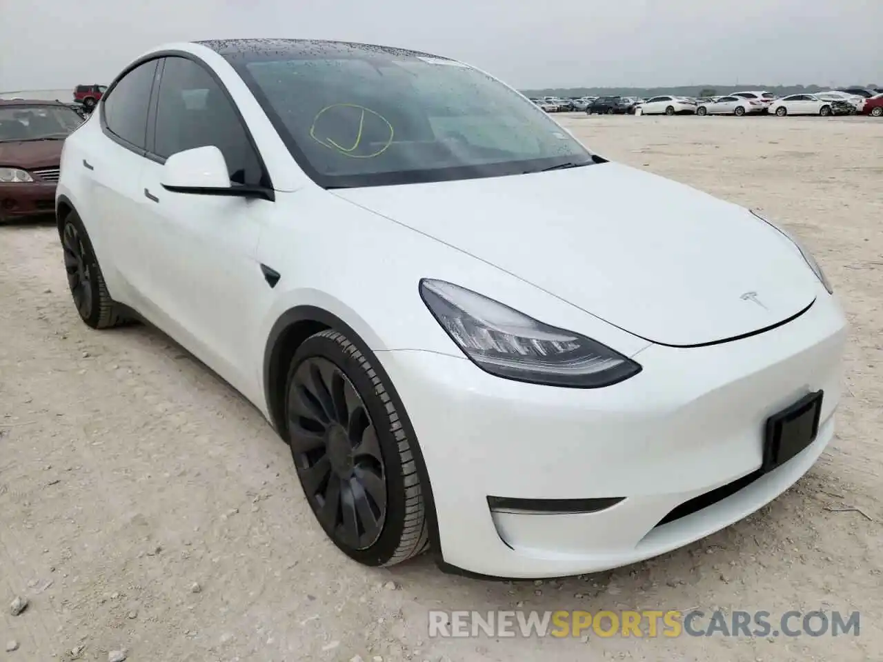 1 Photograph of a damaged car 5YJYGDEF7MF073120 TESLA MODEL Y 2021