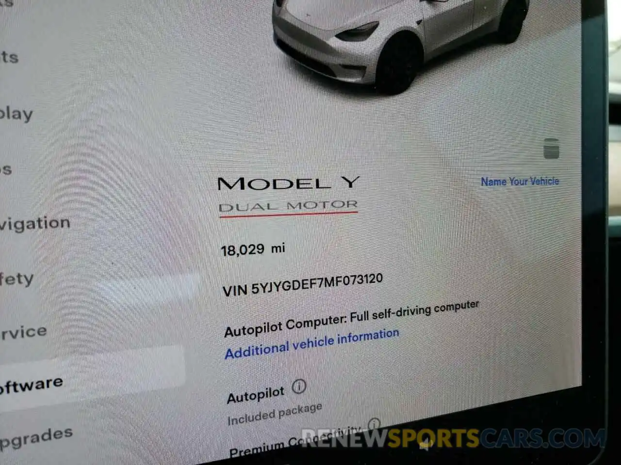 8 Photograph of a damaged car 5YJYGDEF7MF073120 TESLA MODEL Y 2021