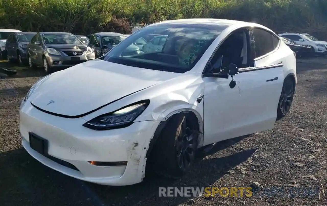 1 Photograph of a damaged car 5YJYGDEF7MF076213 TESLA MODEL Y 2021