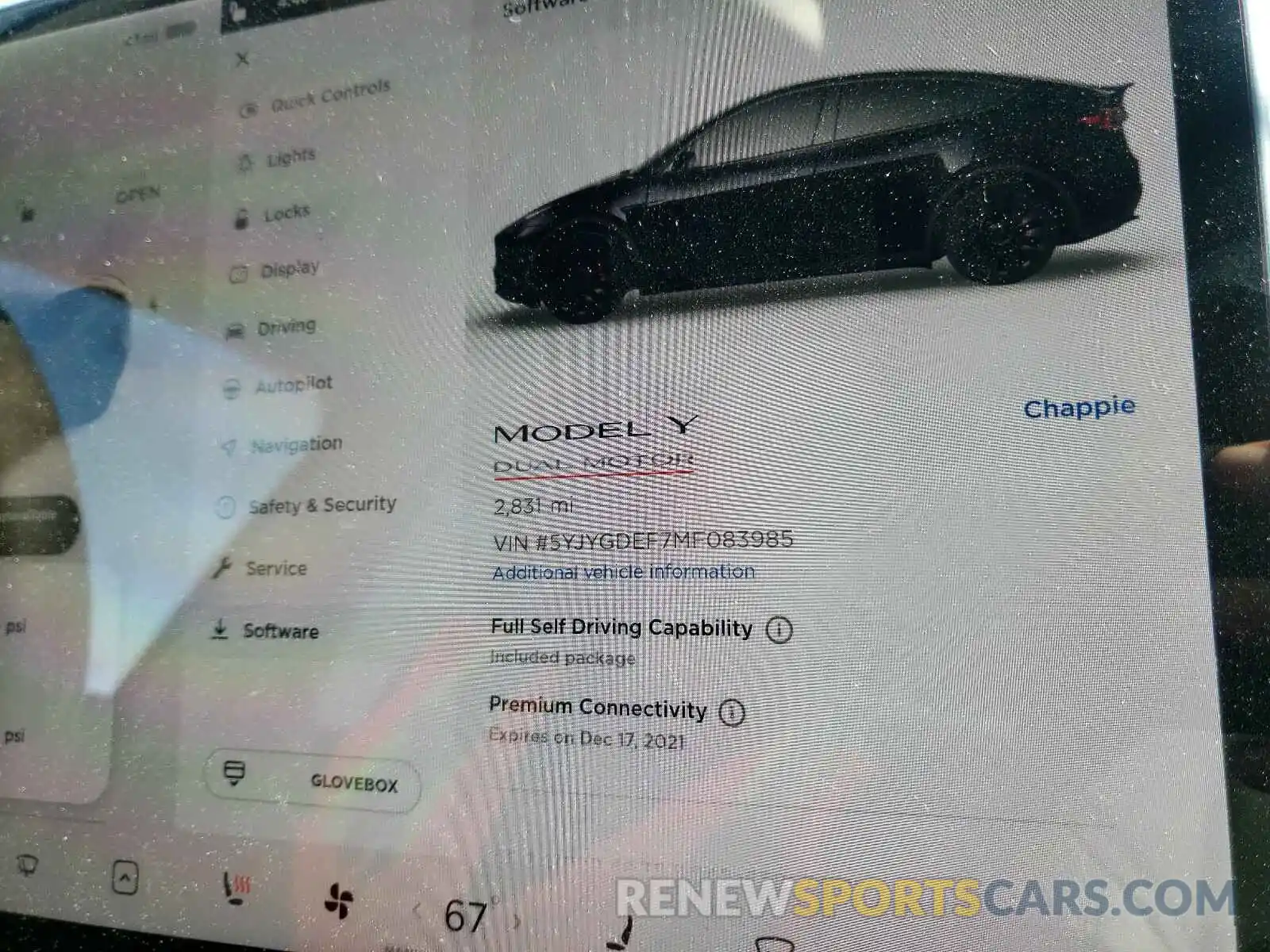 8 Photograph of a damaged car 5YJYGDEF7MF083985 TESLA MODEL Y 2021