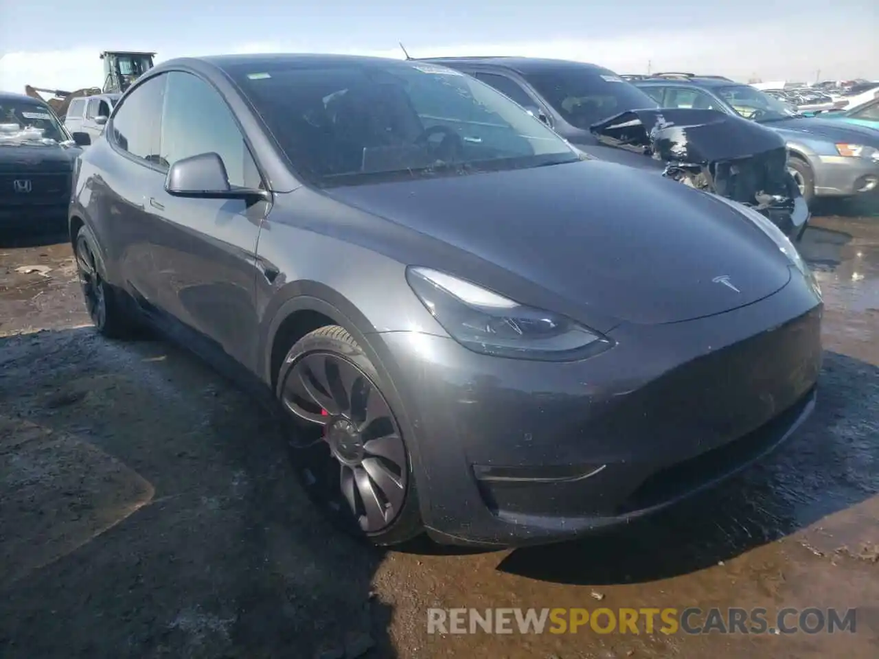 1 Photograph of a damaged car 5YJYGDEF7MF151332 TESLA MODEL Y 2021