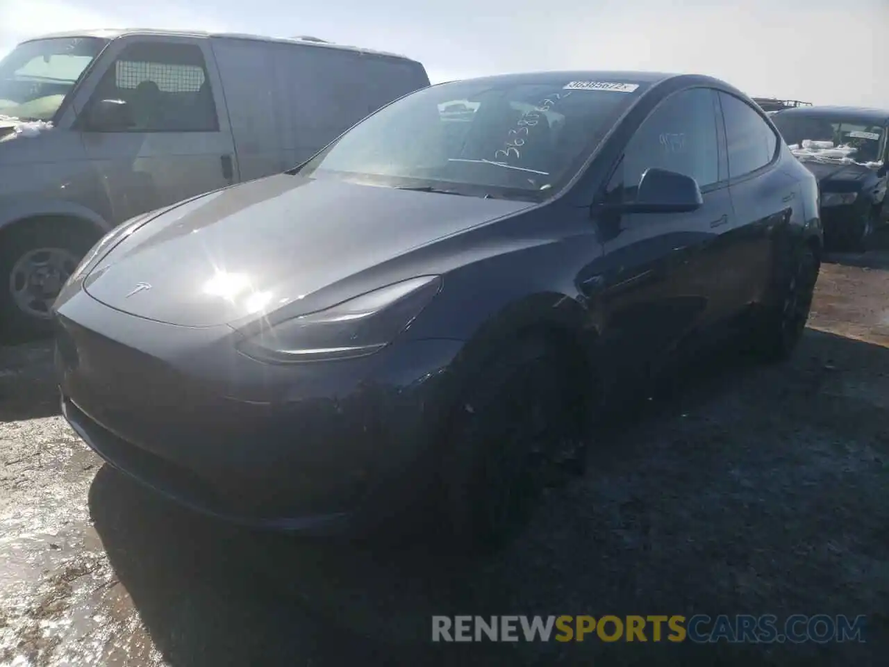 2 Photograph of a damaged car 5YJYGDEF7MF151332 TESLA MODEL Y 2021