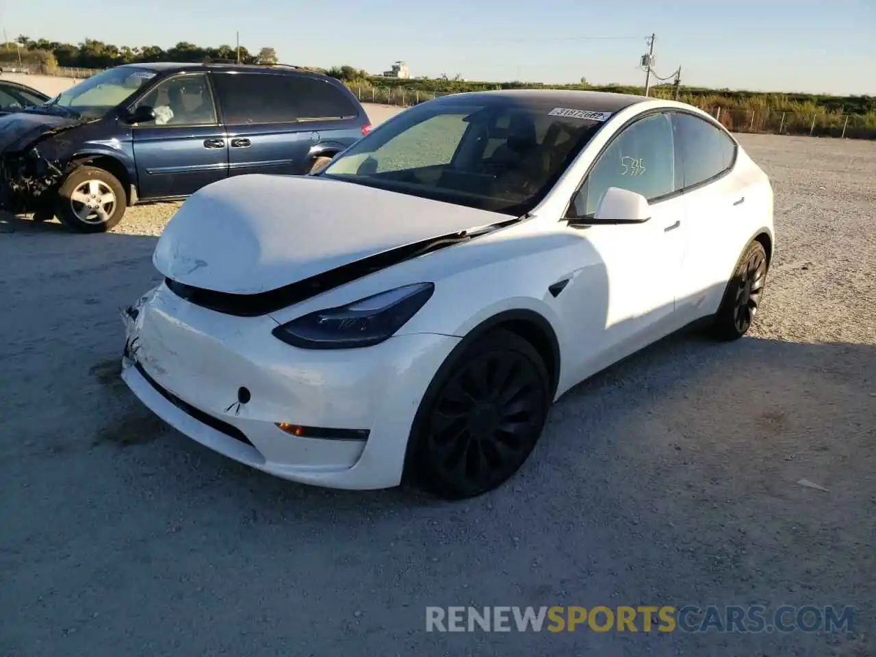 2 Photograph of a damaged car 5YJYGDEF7MF264066 TESLA MODEL Y 2021